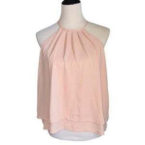 Rue21 Beige Halter Sleeveless Sheer Blouse Size L